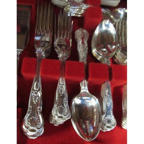 283 - A cased canteen of silver plated Kings pattern cutlery, together with another silver plated canteen,... 