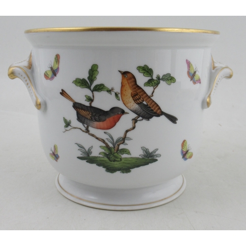 312 - A Herend jardiniere, decorated with birds and insects, height 6.5ins, together with a small dish