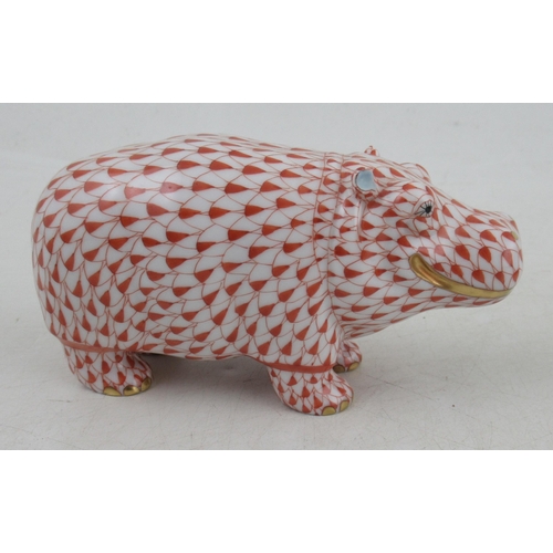 319 - Three Herend models, a pig, a hippo and a platypus