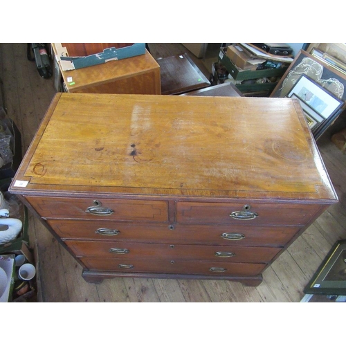 38 - A 19th century mahogany chest of drawers, with 40ins, height 41ins