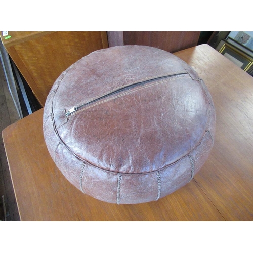 40 - A leather pouffe