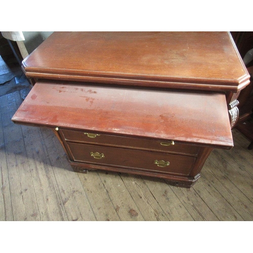 41 - A mahogany chest of drawers, with pull out brush tray over three drawers, width 40ins, height 37ins,... 