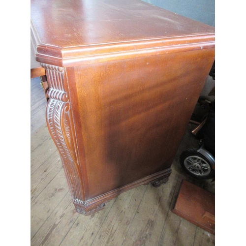 41 - A mahogany chest of drawers, with pull out brush tray over three drawers, width 40ins, height 37ins,... 