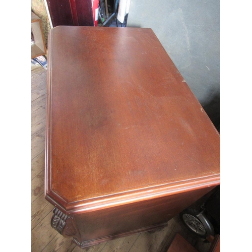 41 - A mahogany chest of drawers, with pull out brush tray over three drawers, width 40ins, height 37ins,... 