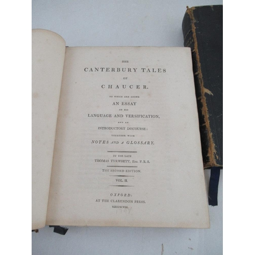 427 - The Canterbury Tales of Chaucer, by the late Thomas Tyrwhitt, second edition, two volumes, 1798