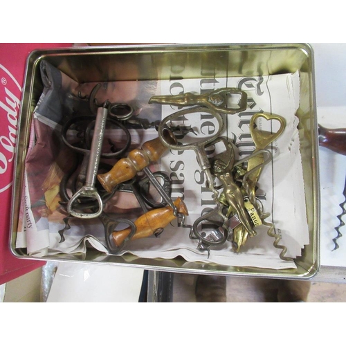 456 - A collection of antique and later cork screws etc