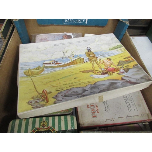 490 - Two boxes of vintage jigsaw puzzles