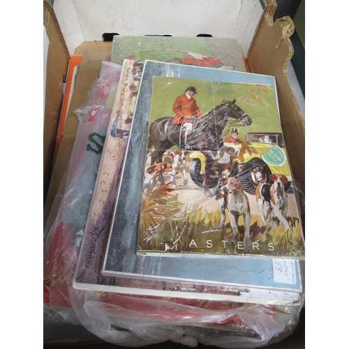 491 - Two boxes of vintage jigsaw puzzles