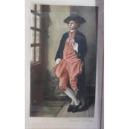 71a - Ernest Stamp, four colour prints, figures in interior scenes