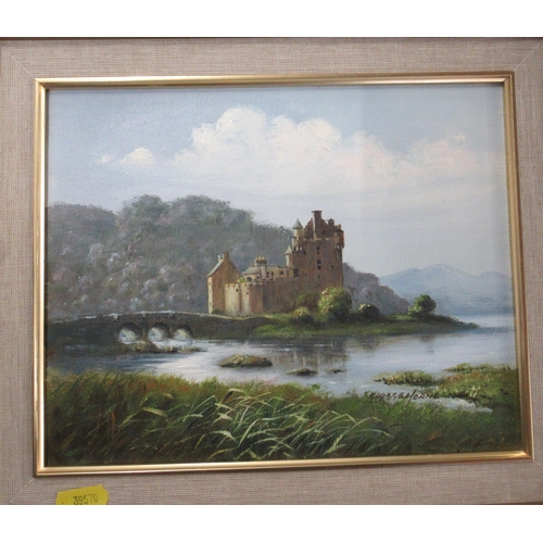 96 - George Horne, two oil on canvas, landscapes in Scotland and Cornwall, together with R Witchard, oil ... 