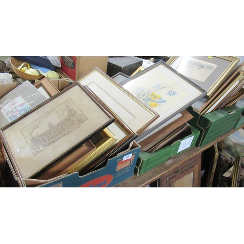 486 - Four boxes of assorted pictures, prints etc