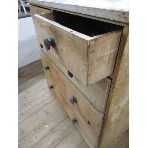 100 - A pine chest of drawers with two short drawers over three long drawers, width 42ins, depth 19ins, he... 