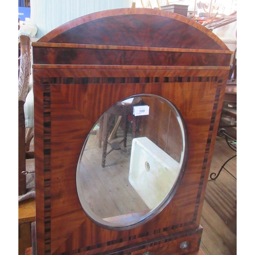 109 - A 19th century ladies desk, the upper section fitted with oval mirror over 2 short drawers, the lowe... 