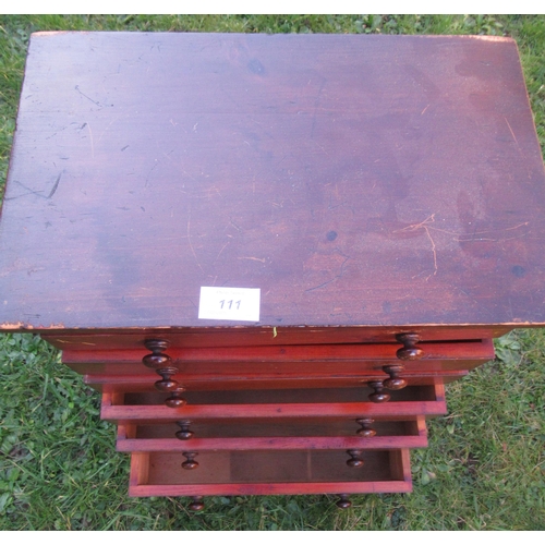 111 - A mahogany specimen chest of drawers , width 15ins, height 18ins, depth 10ins