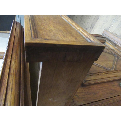 112 - A large 19th century oak cabinet the upper section having glazed lead doors opening to reveal shelve... 