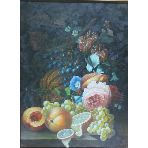 138 - A Still Life oil on board 16ins x 12ins together with a watercolour woodland scene by Shirley Ann Bo... 