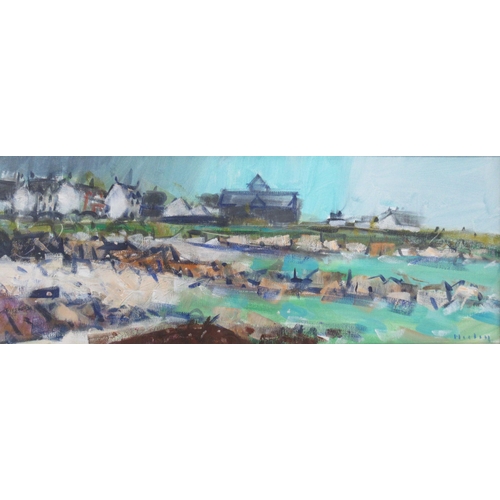 155 - Michael Healey, oil on canvas, Iona Abbey, 8ins x 20ins