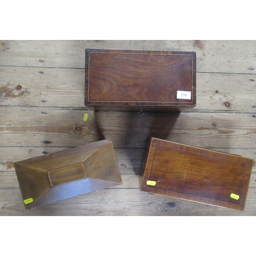 176 - Three 19th century mahogany tea caddies