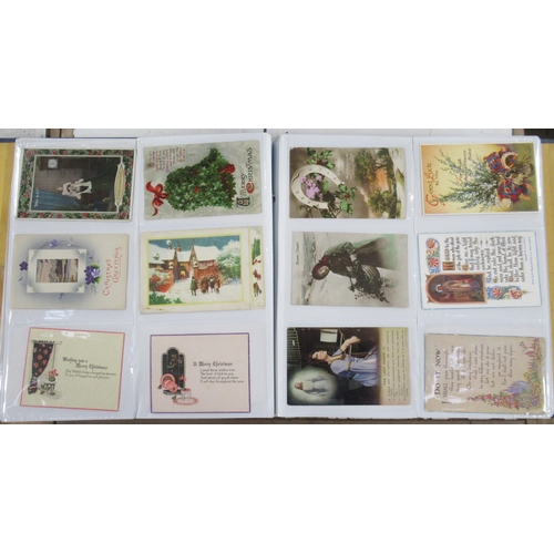 199 - An album of post cards, including Edwardian, WW1 etc, together with a collection of tea cards