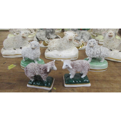 225 - A collection of Staffordshire models of sheep