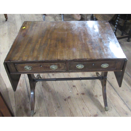 23 - A mahogany cabinet, together with a sofa table and sideboard