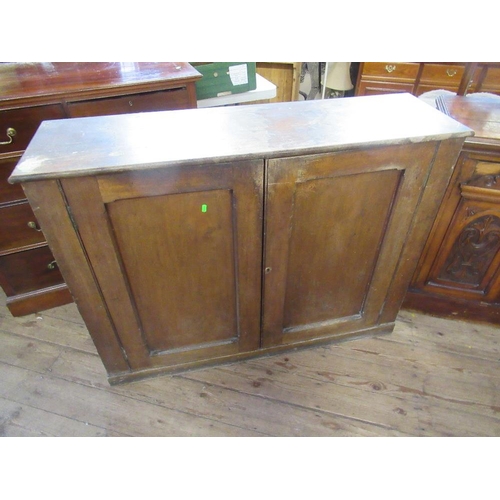 33 - An Edwardian walnut side board together with a mahogany cabinet