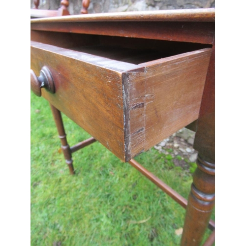 34 - A 19th century mahogany side table fitted with frieze drawer, width 29.5ins, depth 18ins, height 30i... 