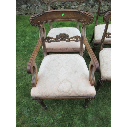 36 - A set of 8 ( 6+2) 19th century mahogany bar back dining chairs some stamped TC to the base