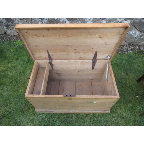 38 - A pine chest width 34ins,depth 19ins, height 19ins