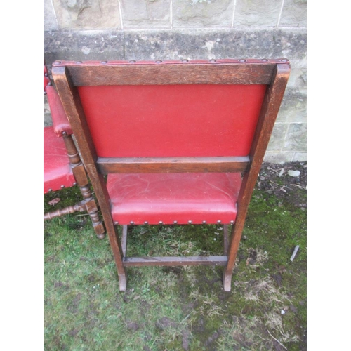 46 - A pair of 17th century style open arm chairs