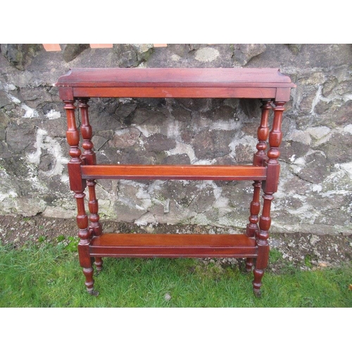 47 - A 19th century mahogany narrow what not width 41ins, depth 10ins, height 45ins