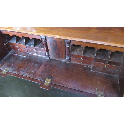 50 - A 19th century mahogany bureau width 45ins, height 38ins, depth 23ins