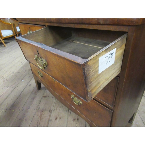 69 - A 19th century mahogany chest of drawers fitted two  short drawers over two long drawers, width 42in... 