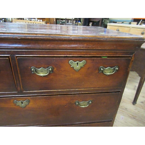 72 - A Georgian mahogany chest of drawers fitted two short drawers over three long graduated drawers, wid... 