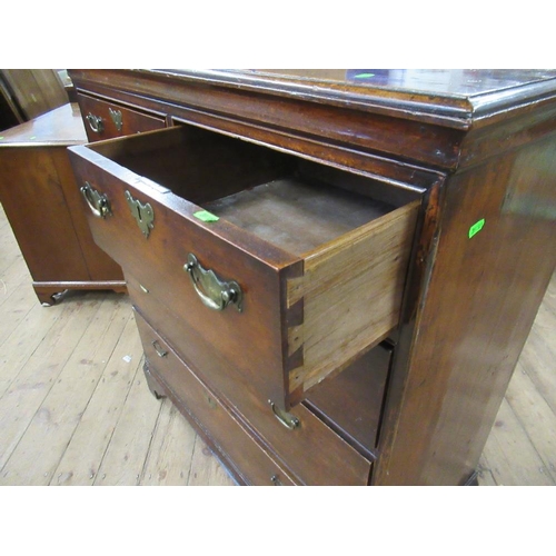 72 - A Georgian mahogany chest of drawers fitted two short drawers over three long graduated drawers, wid... 