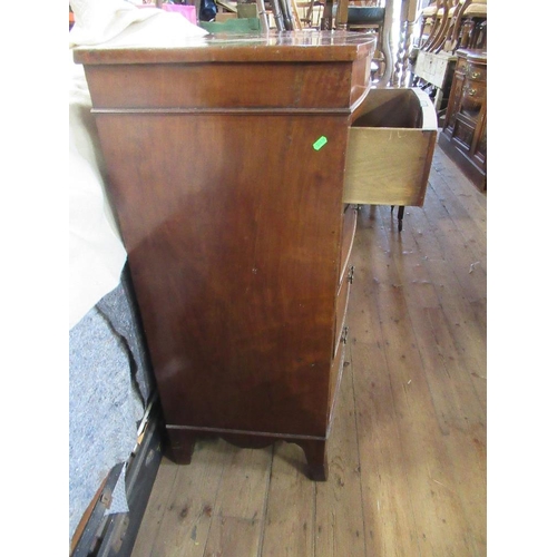 78 - A mahogany bow fronted chest of drawers, width 46ins, depth 22ins, height 45ins