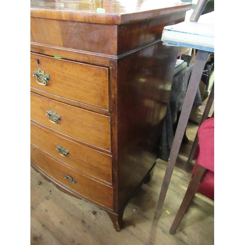 78 - A mahogany bow fronted chest of drawers, width 46ins, depth 22ins, height 45ins