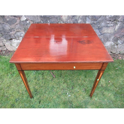 81 - A 19th century fold over dining table width 36ins, height 28ins