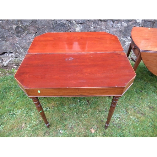 83 - A 19th century mahogany Pembroke table together with a 19th century mahogany fold over table