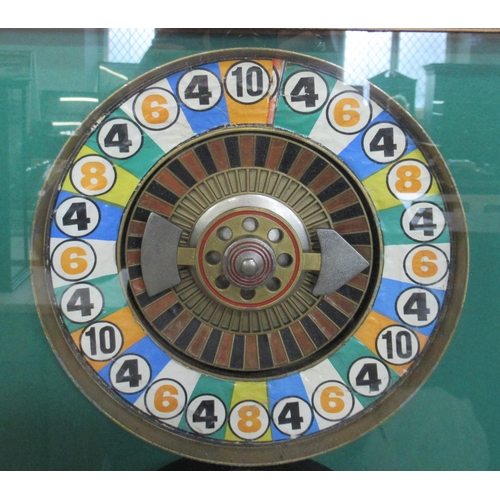 10 - A Vintage table top roulette lot machine, 29ins x 18ins, depth 8ins