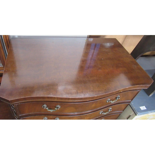 2 - An Edwardian mahogany dressing chest, with inlaid decoration, 42ins x 21ins, height 63ins, together ... 