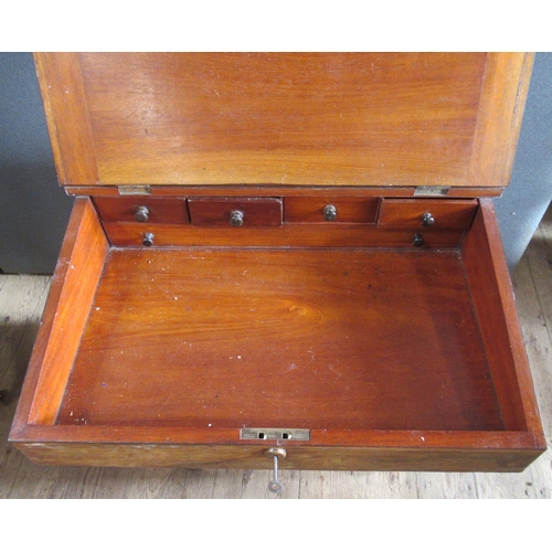 26 - A 19th century rosewood davenport, with inset leather sloping writing surface, the interior fitted w... 