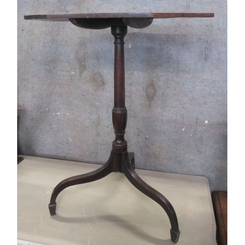 31 - A 19th century mahogany tilt top table, 22ins x 16ins, height 27.5ins