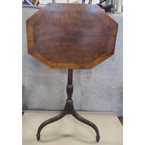 31 - A 19th century mahogany tilt top table, 22ins x 16ins, height 27.5ins