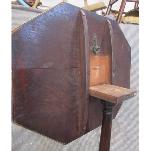 31 - A 19th century mahogany tilt top table, 22ins x 16ins, height 27.5ins