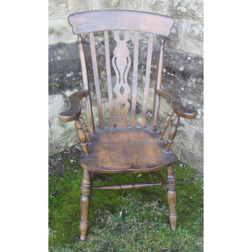 43 - A Windsor armchair, with pierced splat