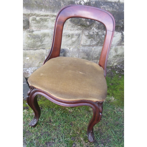 46 - A Victorian mahogany single dining chair