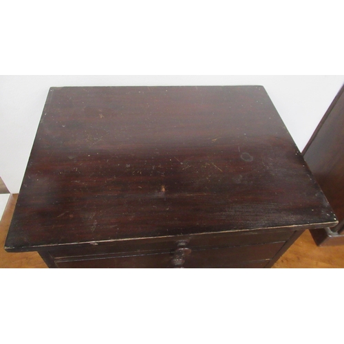 5 - A miniature chest, of three long drawers, 12ins x 9ins, height 9.5ins