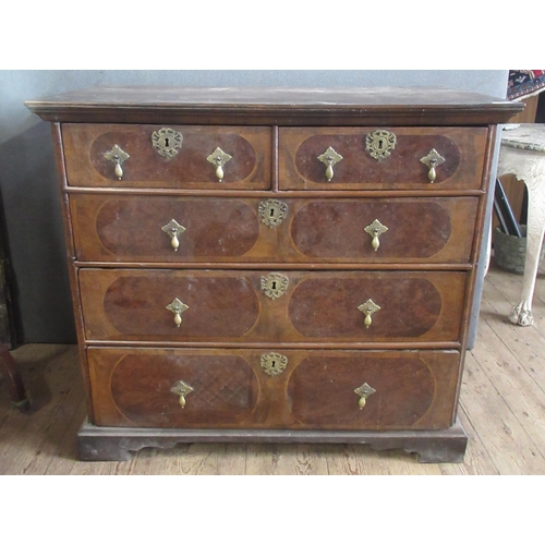 60 - An Antique walnut chest, fitted with two short over three long drawers, 39ins x 23ins, height 34.5in... 