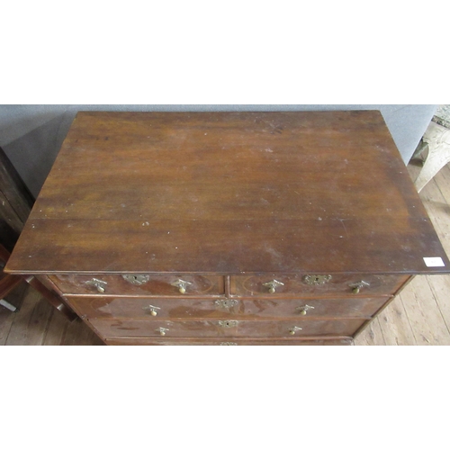 60 - An Antique walnut chest, fitted with two short over three long drawers, 39ins x 23ins, height 34.5in... 